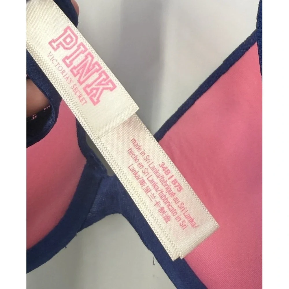 Victorias Secret Pink Wear Everywhere Push Up Bra Size 34B Cheetah Sexy Romantic - Picture 6 of 9